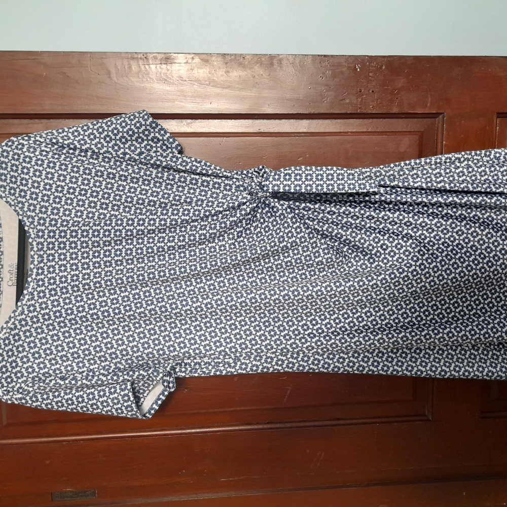 Croft & Barrow Blue and White Midi Dress